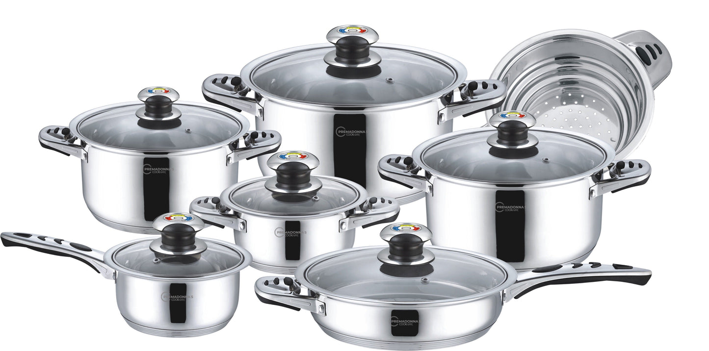 13pc Nonstick Stainless Steel Pot Set