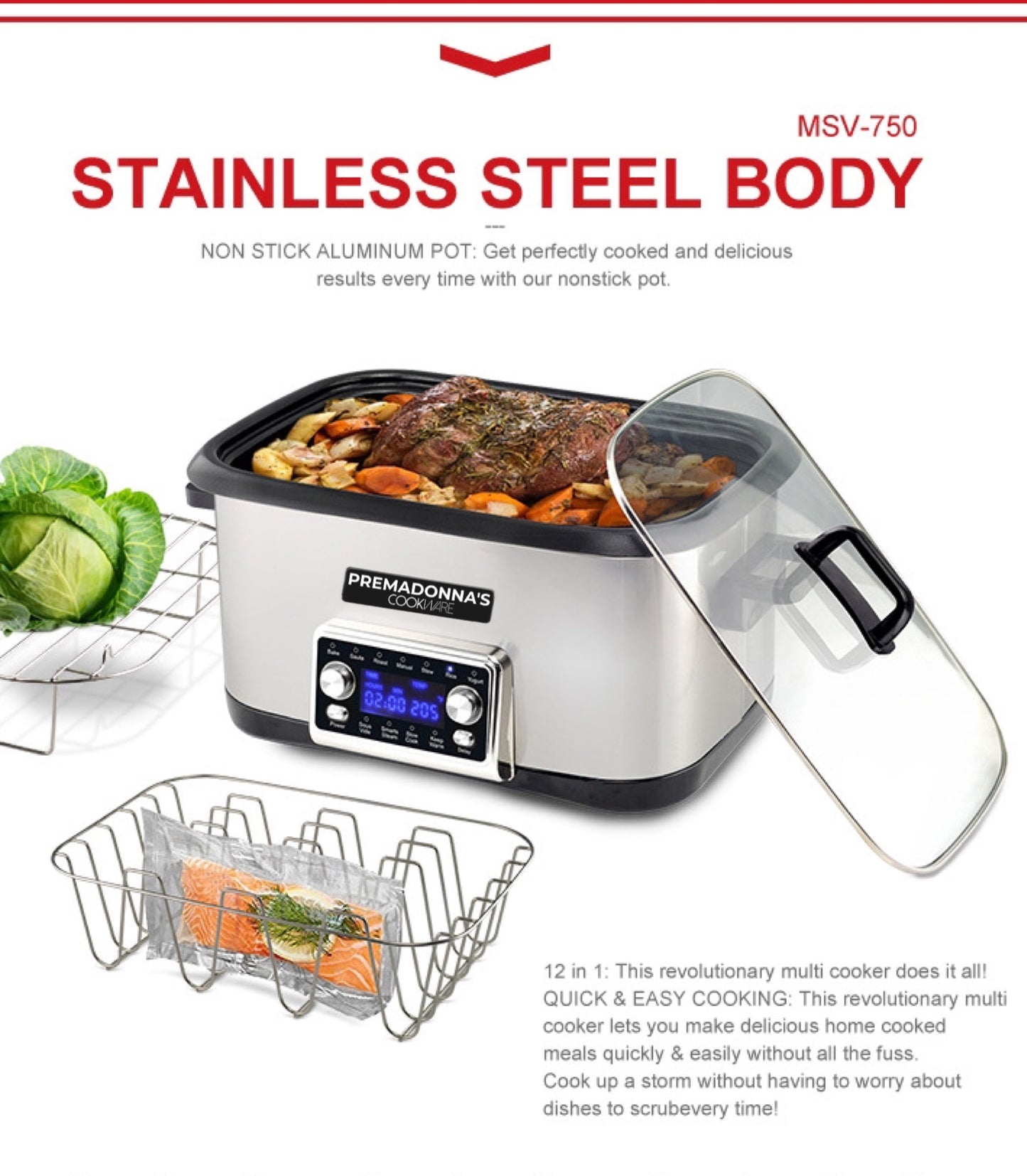 12 & 1 Multi cooker + Sous Vide Cooker